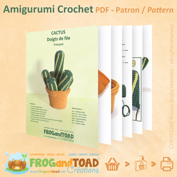 CACTUS Doigts Fee Gold Lace Lady Finger PDF Amigurumi Crochet Pattern FROGandTOAD Créations